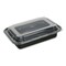 Gen Food Container, 24 oz, 7.48 x 5.03 x 2.48, Black/Clear, Plastic, 150PK FCPP-BC-24RECT - alternate 4